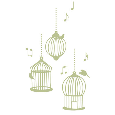 Décalcomanie murale cages d’oiseaux de chanson