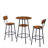 Round Bar Stool Set With Shelves, Stool With Backrest