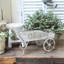 Jardinière vintage en forme de brouette, idéale pour décorer une table, un porche, une terrasse, un jardin ou un balcon. Idée de décoration pour un mariage.-1024469014