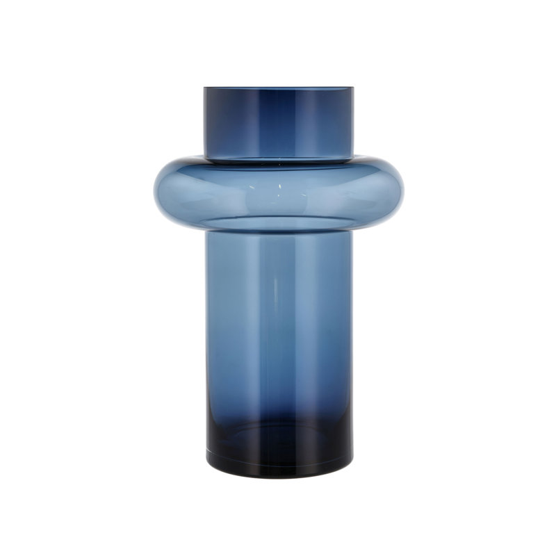 Dalphond Glass Table Vase, 40cm H x 27cm W x 27cm D, Blue/White/Grey