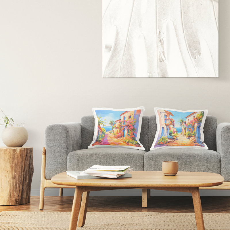 Coussin décoratif imprimé Summer Island Landscape par Andrea Haase (ensemble de 2)