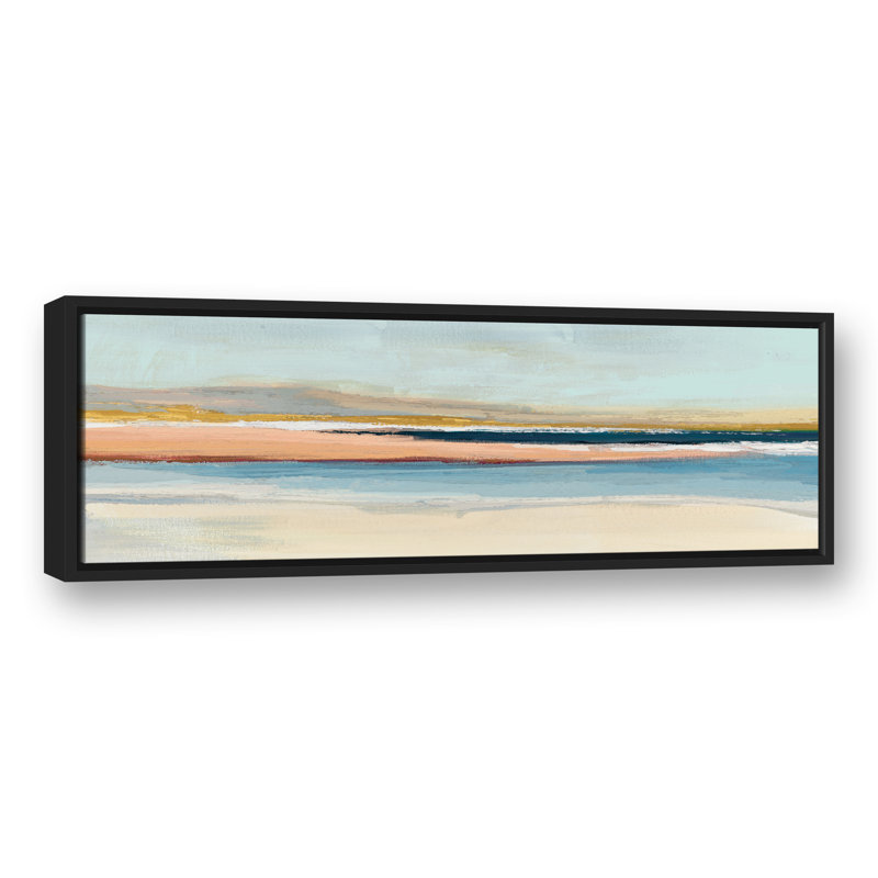 Toile encadrée flottante Dreamy Beach, H 13,75 po x l 37,75 po x P 1,75 po, Cadre flottant noir