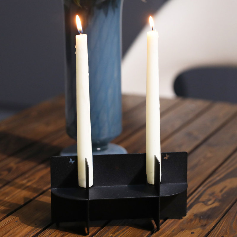 Metal Tabletop Candlestick, Black, 24'' H X 11'' W X 13'' D
