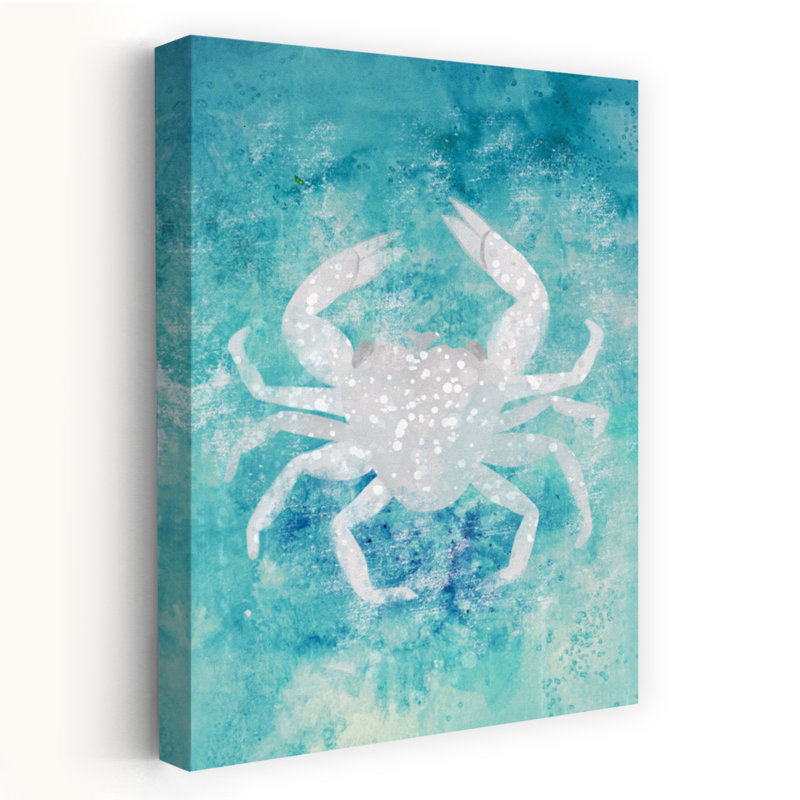 «Crabe bleu éthéré», impression d'art mural abstrait crabe éthéré nature océan, H 48 po x l 32 po