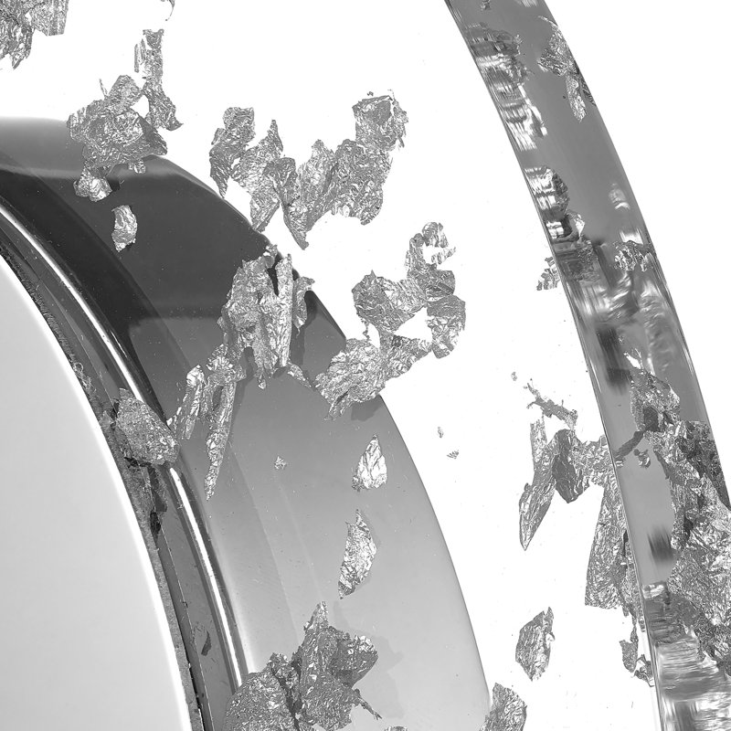 Huetter Acrylic LED Flush Mount, Silver Foil