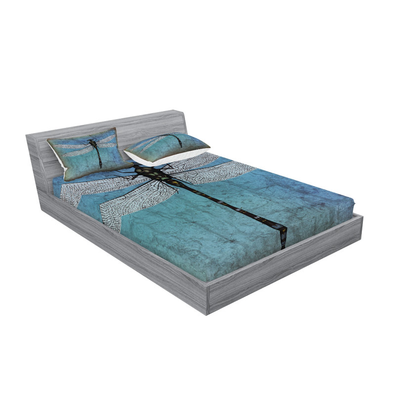 Drap-housse et coussin décoratif Ambesonne, Ensemble de draps pour très grand lit + 5 pièces