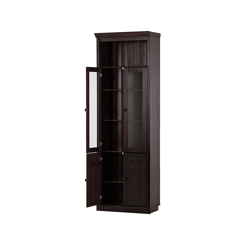 Demetricia 223cm H x 74cm W Library Bookcase, Brown