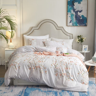Cotton Percale Floral Duvet Cover