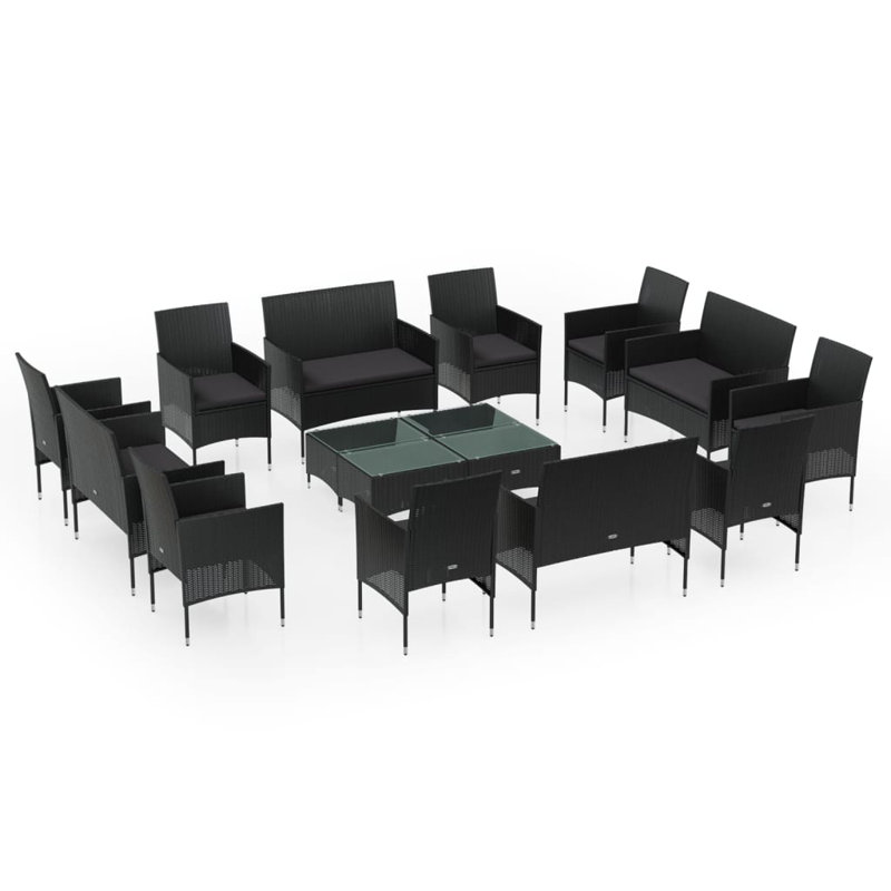 Lounge Sofa Seating Group, Black, Black