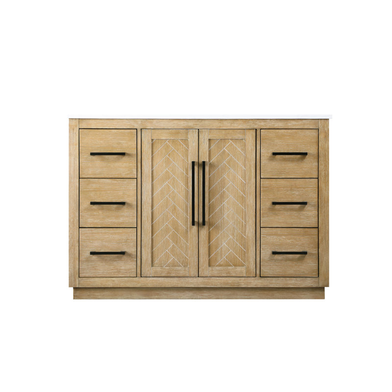 48 inch Single Bathroom Vanity, Linen Oak