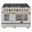 KUCHT 48 in. 6.7 cu. ft. 8 Burners Dual Fuel Range for Natural Gas in Stainless Steel with Gold Accents and Kucht Horus Thermostat-98431871
