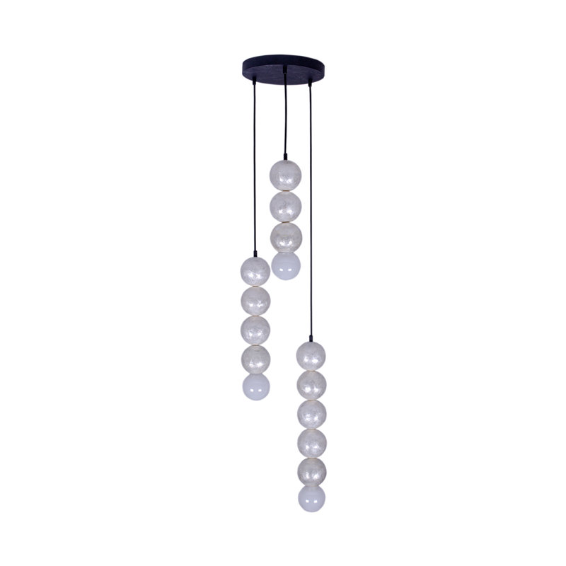 Pearls 3 LT Matte Black Multi-Pendant Kalco