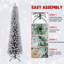 Arbre de Noël enneigé 7 pi - Arbre en PVC mince avec 469 pointes enneigées, conception peu encombrante, effet de neige réaliste, support en métal robuste-2016320393