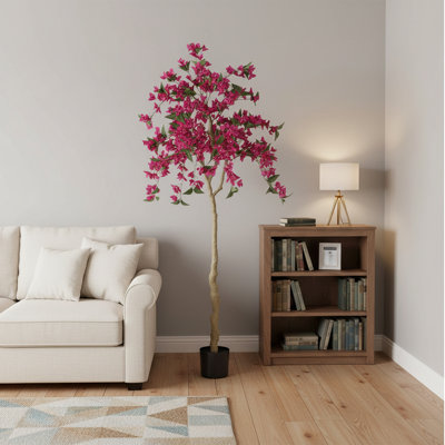 Bougainvillier artificiel avec pot, grand arbre à fleurs artificielles pour la décoration intérieure et extérieure