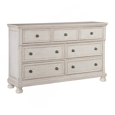 Antique White Finish1pc Dresser Of 7 Drawers Traditional Design Hidden Drawer Classic Bedroom Furniture