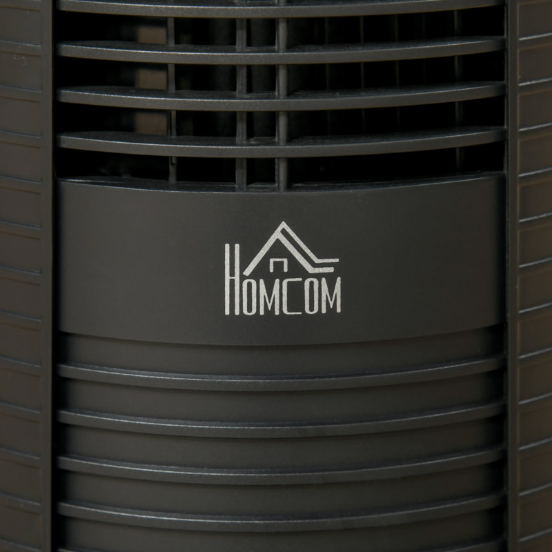 HOMCOM Freestanding Tower Fan Cooling For Bedroom With 3 Speed, 12H Timer, Oscillating, LED Panel, Remote Controller, Black