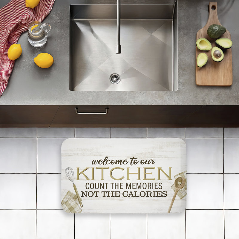 Welcome Kitchen Count Memories Printed Anti-Fatigue Floor Mat, design by Kim Allen, 30"x18", Welcome Kitchen Count Memories