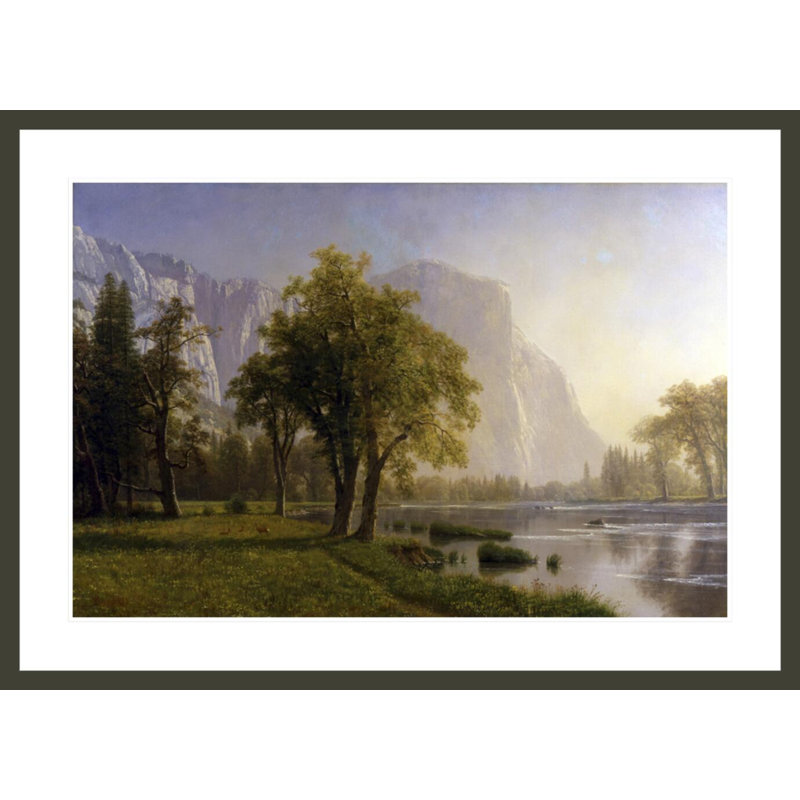 «El Capitan Yosemite Valley California» par Albert Bierstadt, impression giclée encadrée, H 30,06 po x l 41,5 po