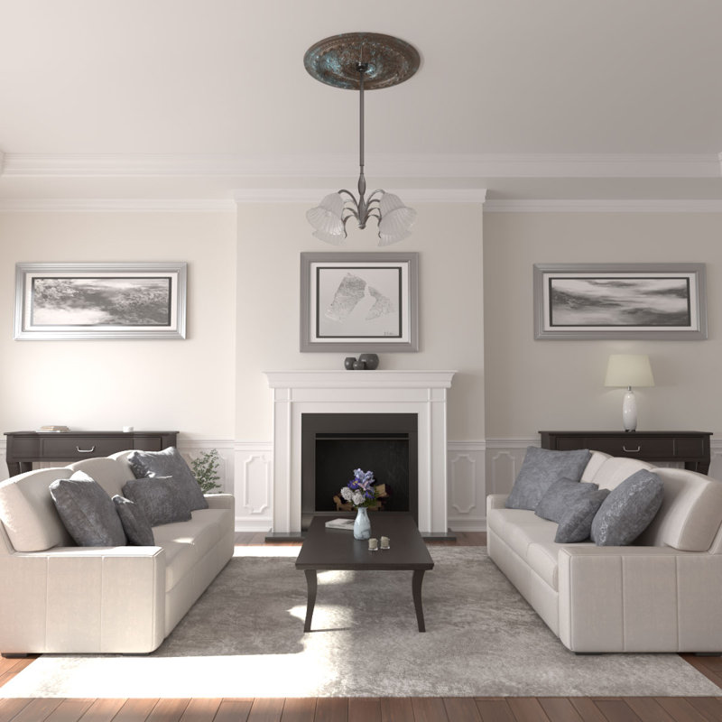 Endurathane Oslo Ceiling Medallion, 38 3/8"OD x 2 7/8"P (Fits Canopies up to 7 5/8"), Hand-Painted Bronze Blue Patina Finish