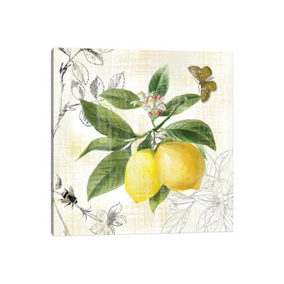 Linen Lemons I by Nan - Print on Canvas