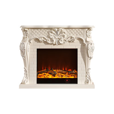Solid + Manufactured Wood Freestanding Fireplace