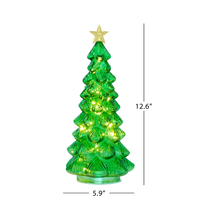 Sapin de verre scintillant de 30 cm - Vert