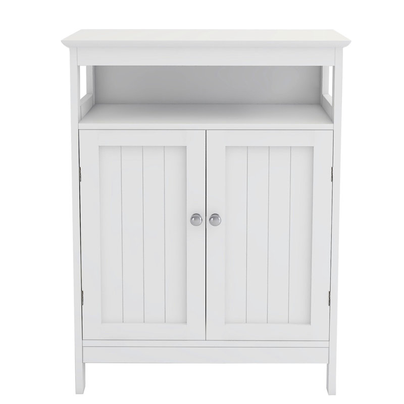 Bathroom Standing Cabinet - White, Double Shutter Doors, Dependable , Finish, Ample Storage Room, Easy Assembly Directions White Unit With Reliable Coated, Spacious Area, Simple