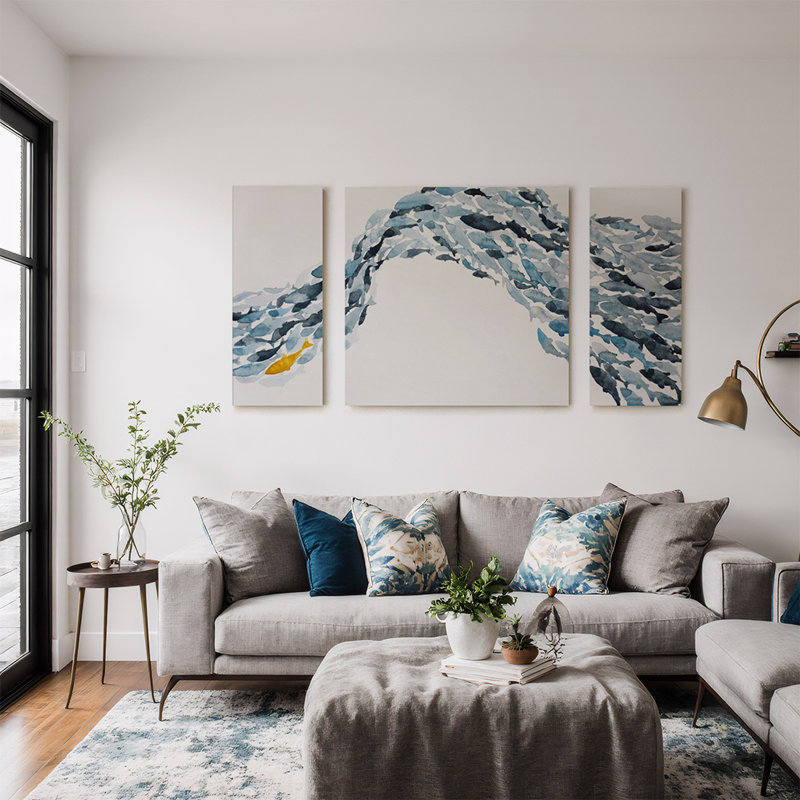 «Goldfish» par Norman Wyatt Jr. - reproduction sur toile, H 30 po x l 60 po, Toile tendue, No Frame