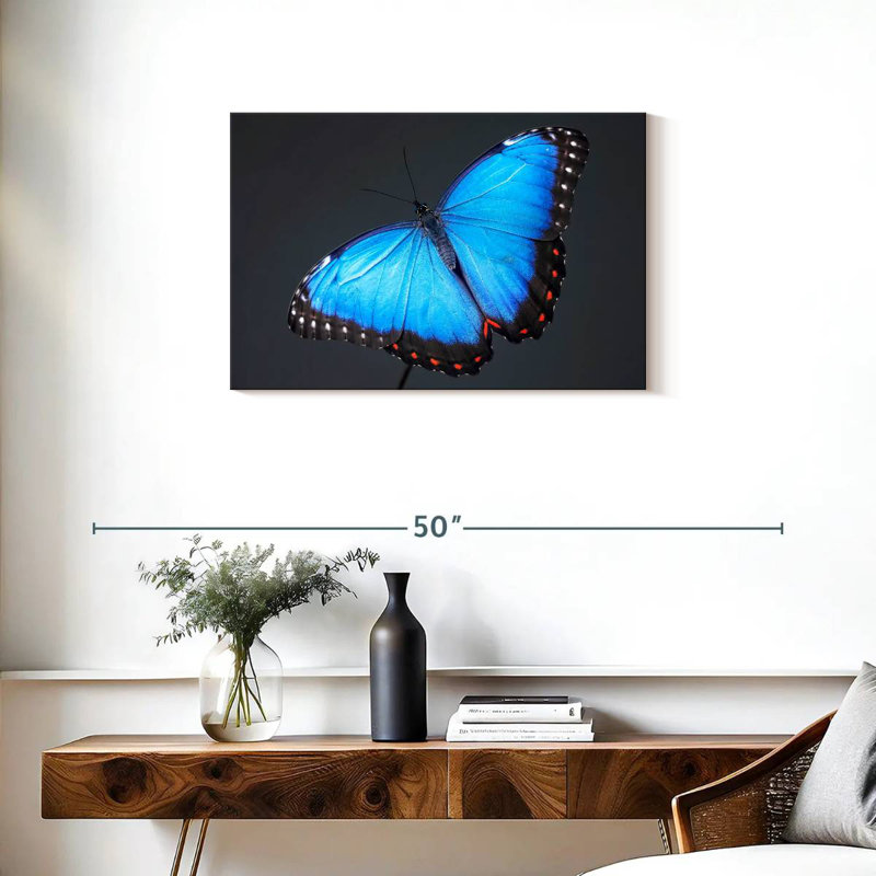 Brampt Blue Morpho Butterfly, 20" H x 30" W