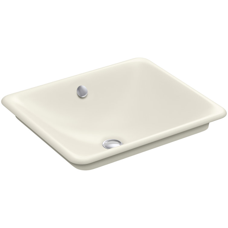 Iron Plains Metal Rectangular Vessel Bathroom Sink with Overflow