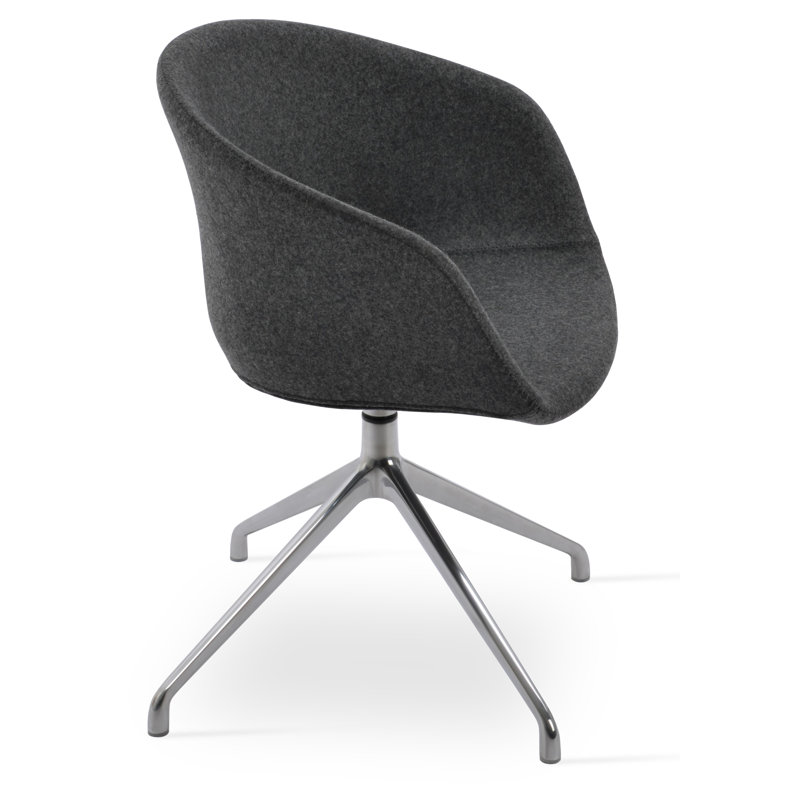 Fauteuil pivotant Tribeca Spider, Poli, Gris foncé