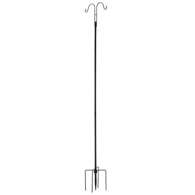Double Shepherds Hooks for Outdoor, 8 Pack 76 Inch Heavy-Duty Bird Feeder Pole, 3/4 Inch Thick Garden Hooks for Hanging Hummingbird Feeder, Plant Baskets, Solar Light Lanterns, Wind Chimes