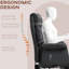 Chaise de bureau en similicuir noir au design ergonomique. Siège réglable de 19,7 po à 22,8 po, dossier inclinable à 155 po, fonction pivotante, repose-pieds, rembourrage épais, facile à nettoyer, capacité de 264 lb et inclinable.
