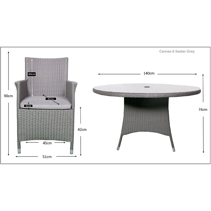  6 seater grey dining set