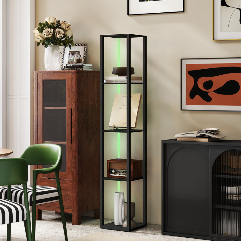 163cm Matte LED Column Floor Lamp, Black