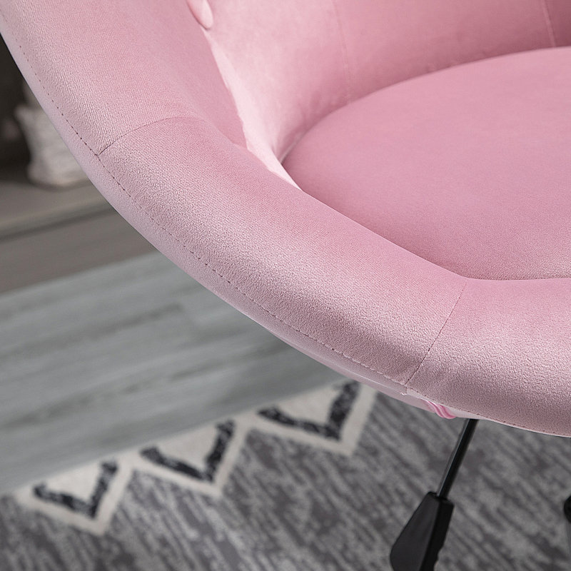 Chic Accent Seat - Pink, Round , Height Adjustable For Living Room Area Swivel Base