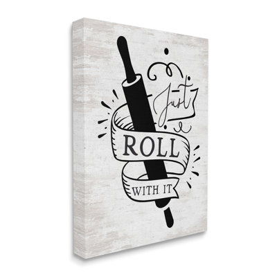 «Roll With It Kitchen» sur toile par lettré et doublé