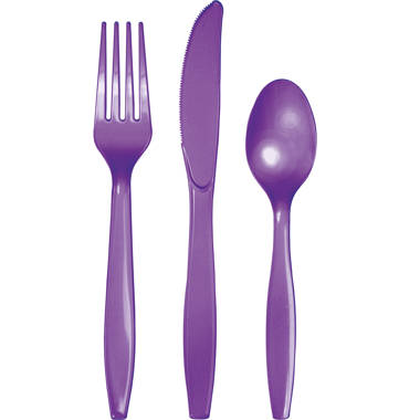 Creative Converting Disposable Amethyst Plastic Dinner Plates – 9 Inch, 20 Count, Heavyweight For Parties, BBQs & Events