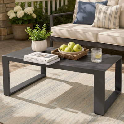 Sleek Rectangular Aluminum Outdoor Coffee Table