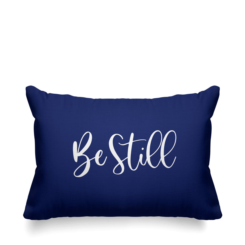 Housse et insert de coussin rectangulaire Aspire Be Still, Bleu marine