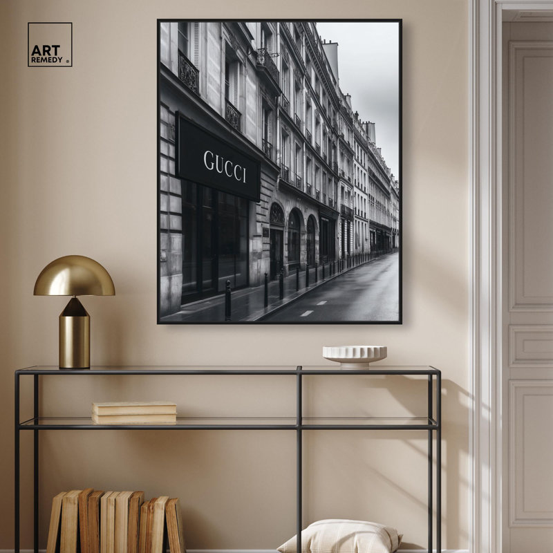 Paris Paris, H 37 po x l 31 po, Cadre flottant noir