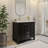 Mandilyn 36" Fully Assembled Single Sink Bathroom Vanity with Engineered Stone Top, Ceramic Sink, Hand Paint-1438752669