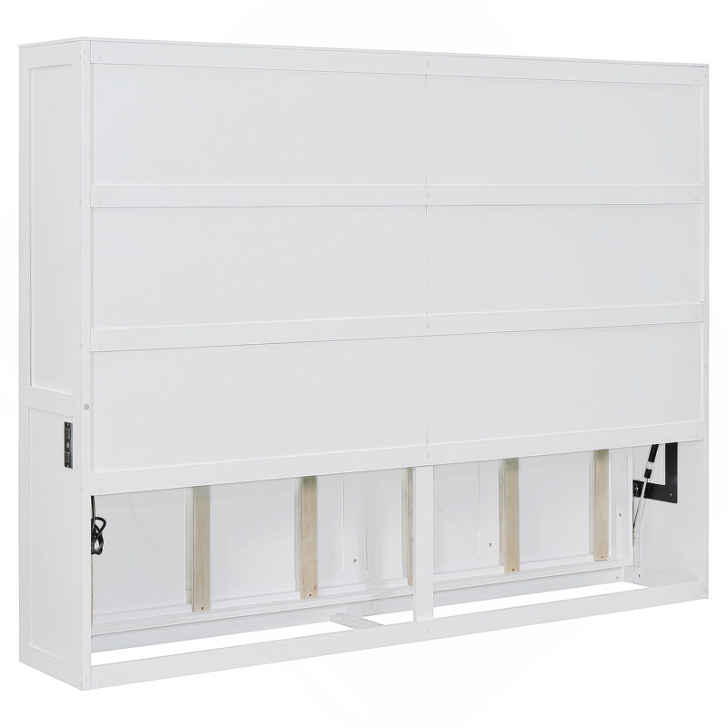 Grand lit escamotable mural, blanc