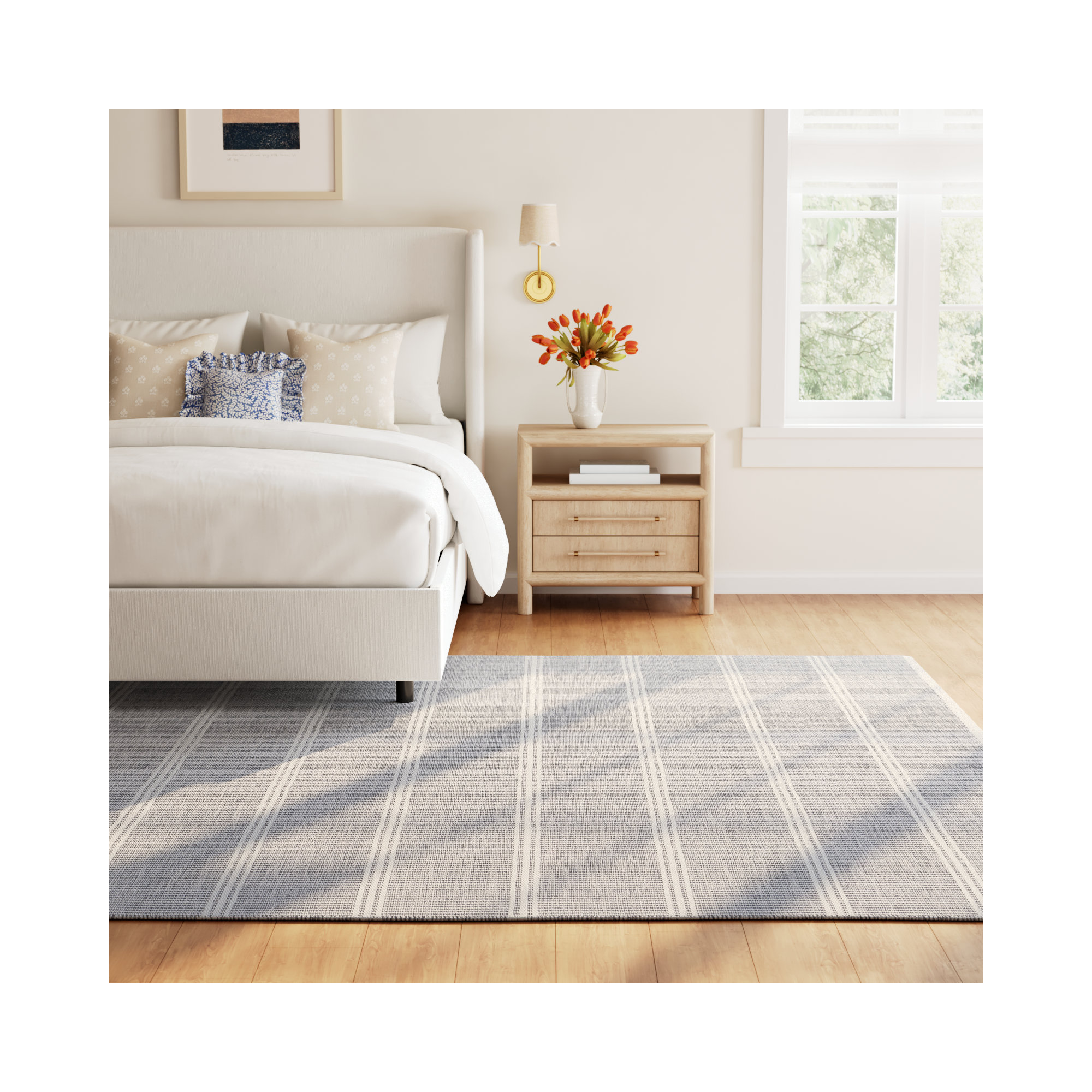 Malta Grey Handwoven Wool Rug, Rectangle 9'6" x 13'6", Grey