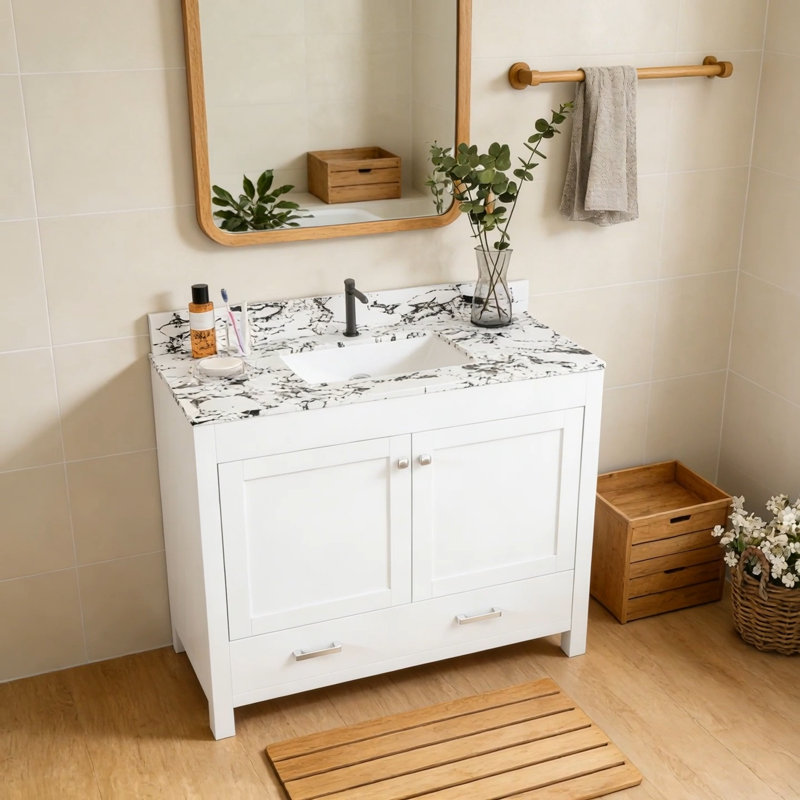 Meuble-lavabo moderne 43 po, White