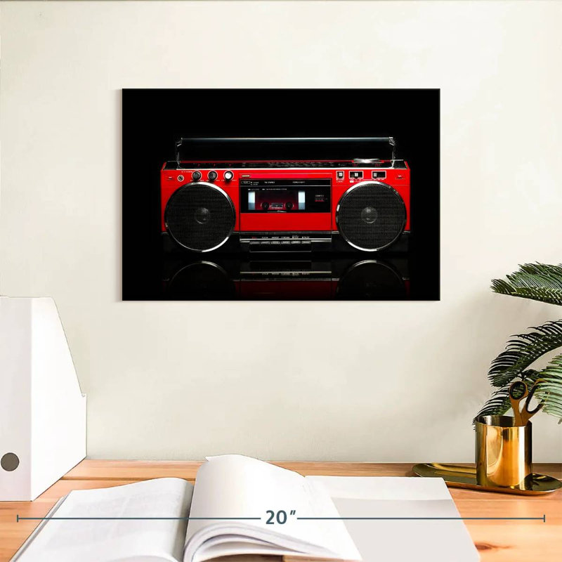 Abarca Retro Red Boom Box, 8" H x 12" W