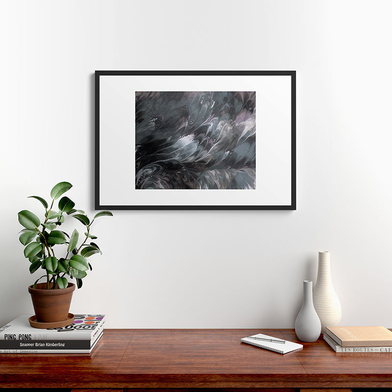" Wisps ", Black Framed, 24" H x 36" W