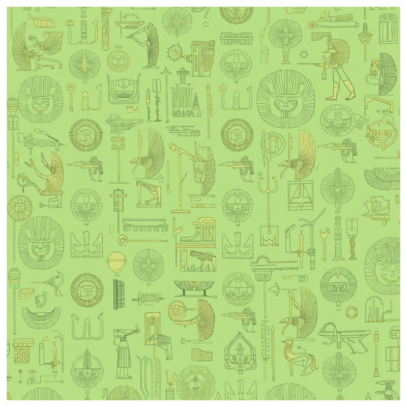 Egyptian Symbols Green Comforter, Twin Extra Long