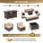 Melisandra Wicker 12 - Person Seating Group with Cushions and Fire Pit, Patio Sectional Conversation Set-339627541-397728654