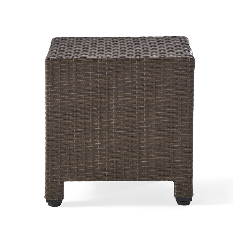 Outdoor 19" Cast Aluminum Side Table, Brown